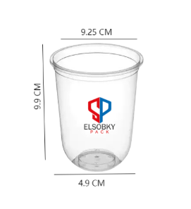 كوب 12 اونز يوشيب 2 لون +غطاء كلبس ( اسود او شفاف )