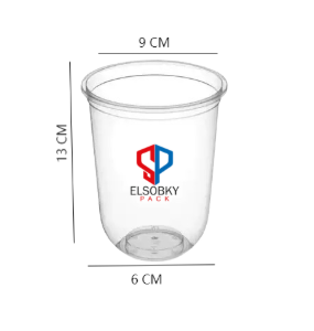 كوب 14 اونز يوشيب 2 لون +غطاء كلبس ( اسود او شفاف )